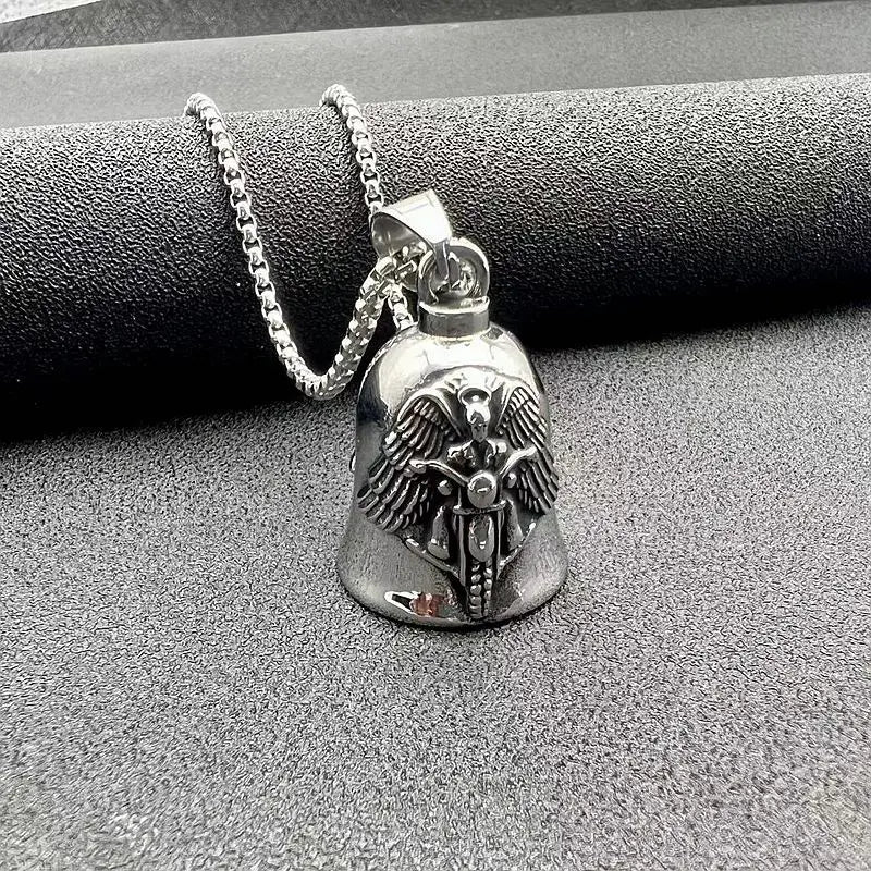 Archangel Motorcycle Bell Pendant – Sobriety in Motion & Drop a Gear and Disappear