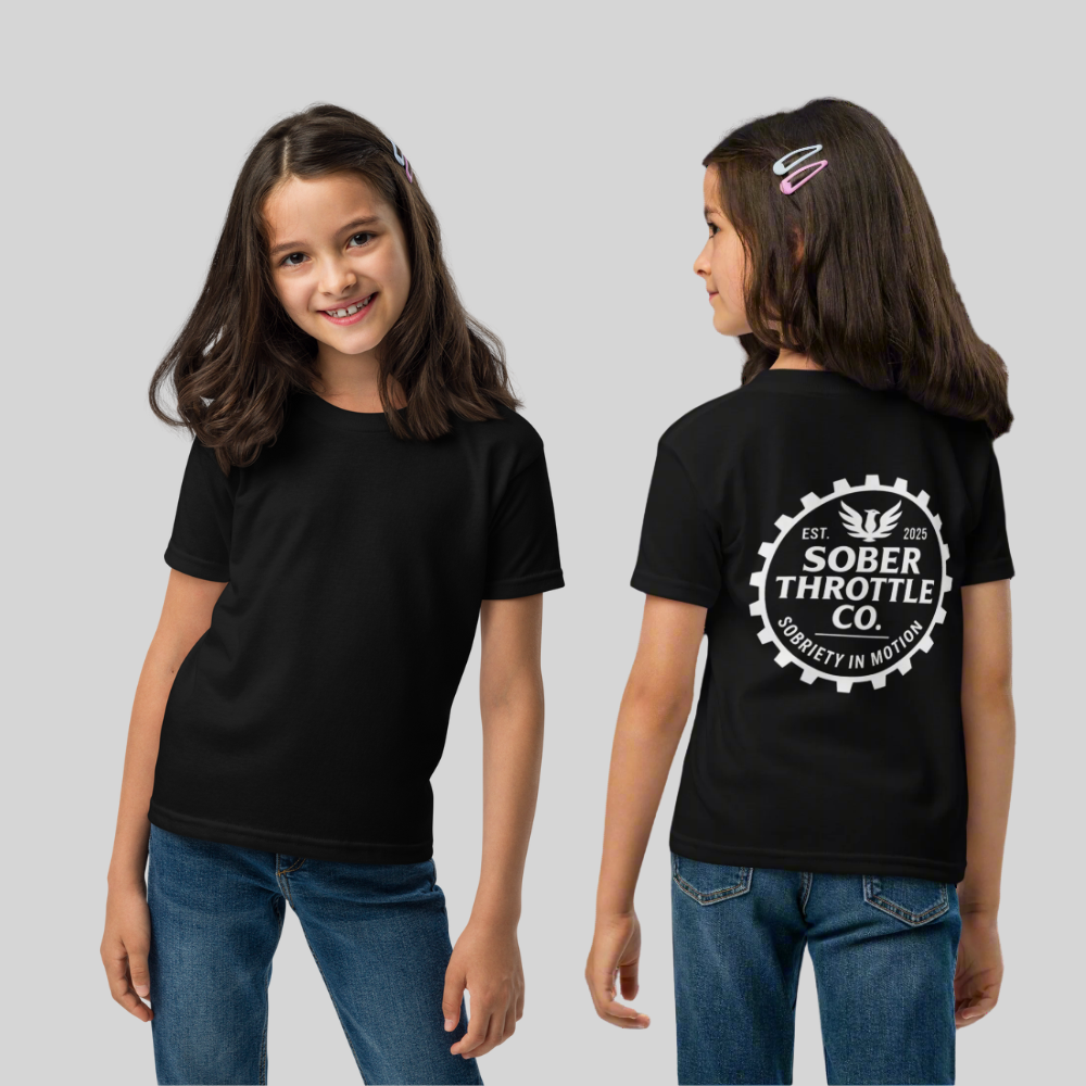 Sobriety in Motion Youth T-Shirt – Premium Motorcycle Shirt Victoria BC & Vancouver Island.