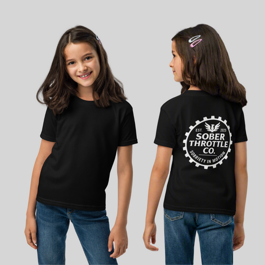 Sobriety in Motion Youth T-Shirt – Premium Motorcycle Shirt Victoria BC & Vancouver Island.