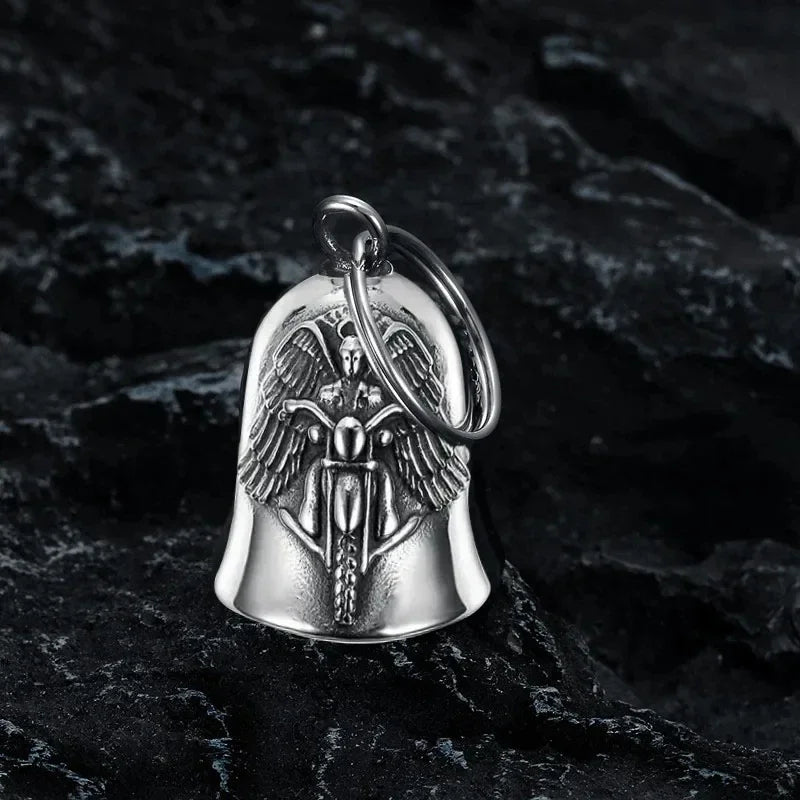 Motorcycle Angel Wings Bell Pendant