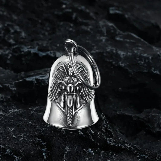 Motorcycle Angel Wings Bell Pendant