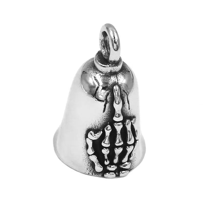 Middle Finger Skull Bell Pendant