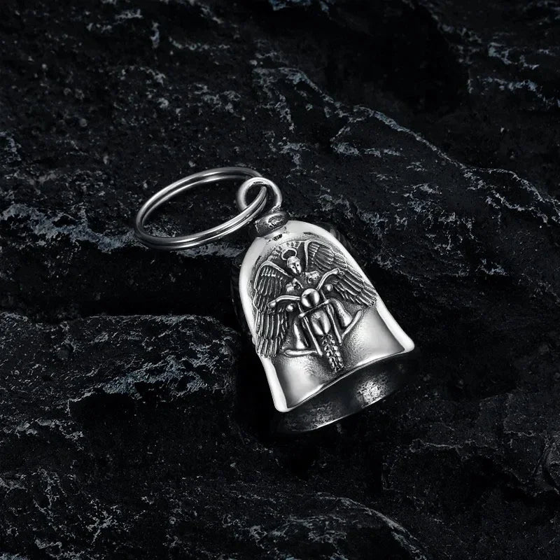Motorcycle Angel Wings Bell Pendant