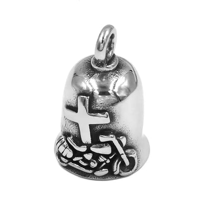 Middle Finger Skull Bell Pendant